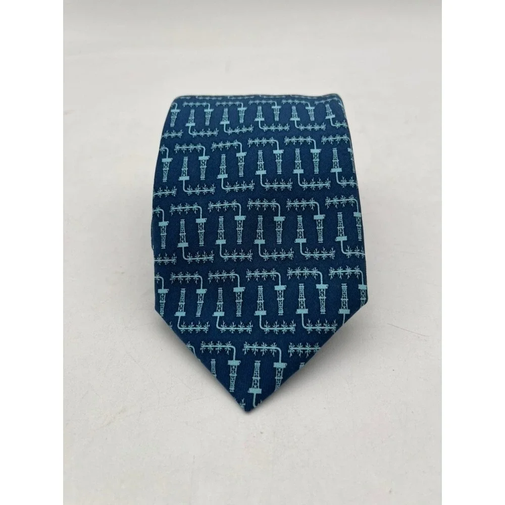 VINEYARD VINES [ CUSTOM COLLECTION ] Men's Tie Petrol‎ Blue 100% Silk 59"X3.5" - Picture 2 of 8